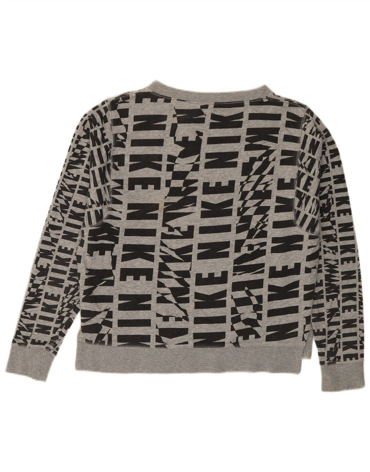 Γυναικείο γραφικό φούτερ NIKE Jumper UK 14 Μεσαίο γκρι βαμβακερό