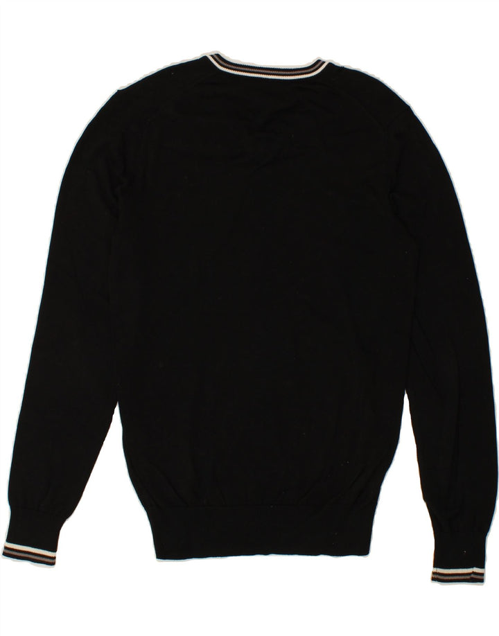 BEN SHERMAN Ανδρικό πουλόβερ Heritage με λαιμόκοψη σε μεσαίο μαύρο βαμβάκι