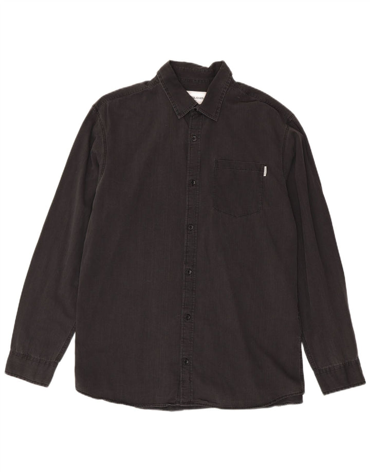 Jack & Jones Ανδρικό Τζιν Πουκάμισο XL Γκρι βαμβακερό