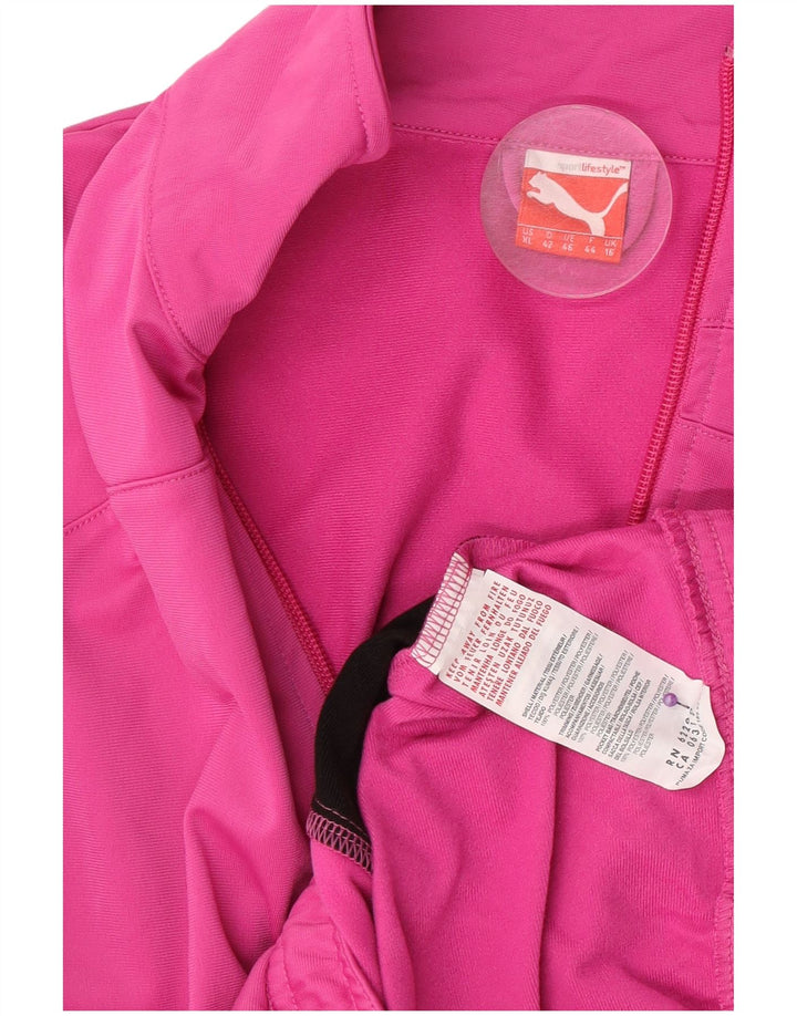 Puma γυναικεία αθλητική φόρμα Top Jacket UK 16 Large Pink Colourblock Polyester