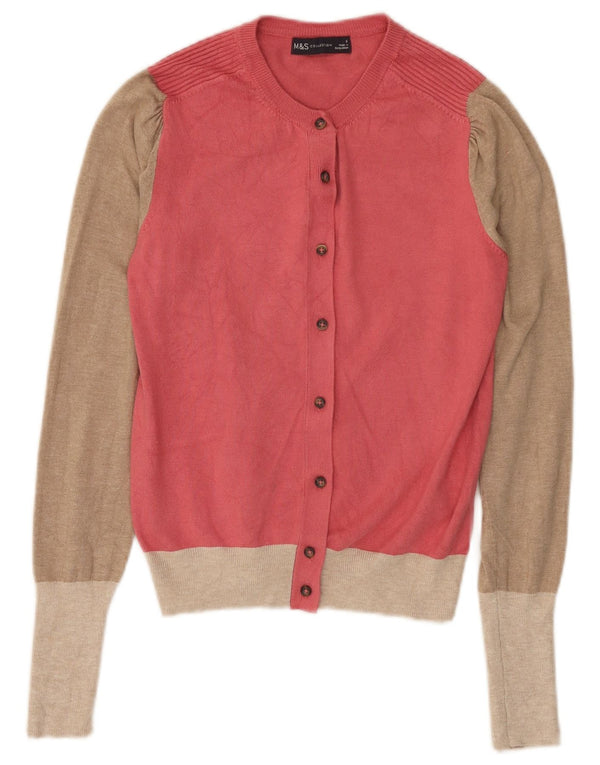 Marks & Spencer Γυναικεία ζακέτα πουλόβερ UK 6 XS Pink Colourblock Viscose