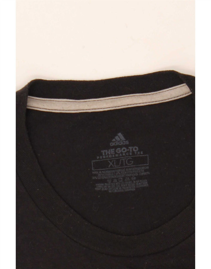 Ανδρικό γραφικό T-Shirt Adidas Climalite Top XL μαύρο πολυεστέρα