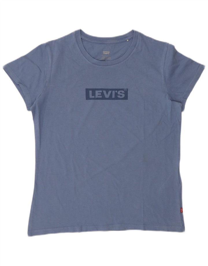 Γυναικείο γραφικό μπλουζάκι Levi's Top UK 14 μεσαίο μπλε βαμβακερό