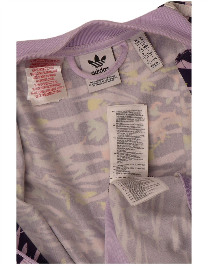 Κορίτσια αθλητική φόρμα ADIDAS Top μπουφάν 11-12 ετών Purple Animal Print