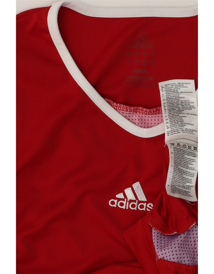 Adidas Ανδρικό T-Shirt Climalite Top Large Red Colourblock Πολυεστέρας