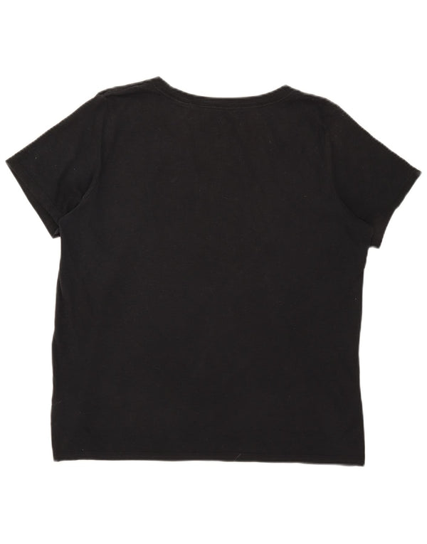 Γυναικείο γραφικό μπλουζάκι Nike Dri Fit Top UK 16 μεγάλο μαύρο βαμβακερό