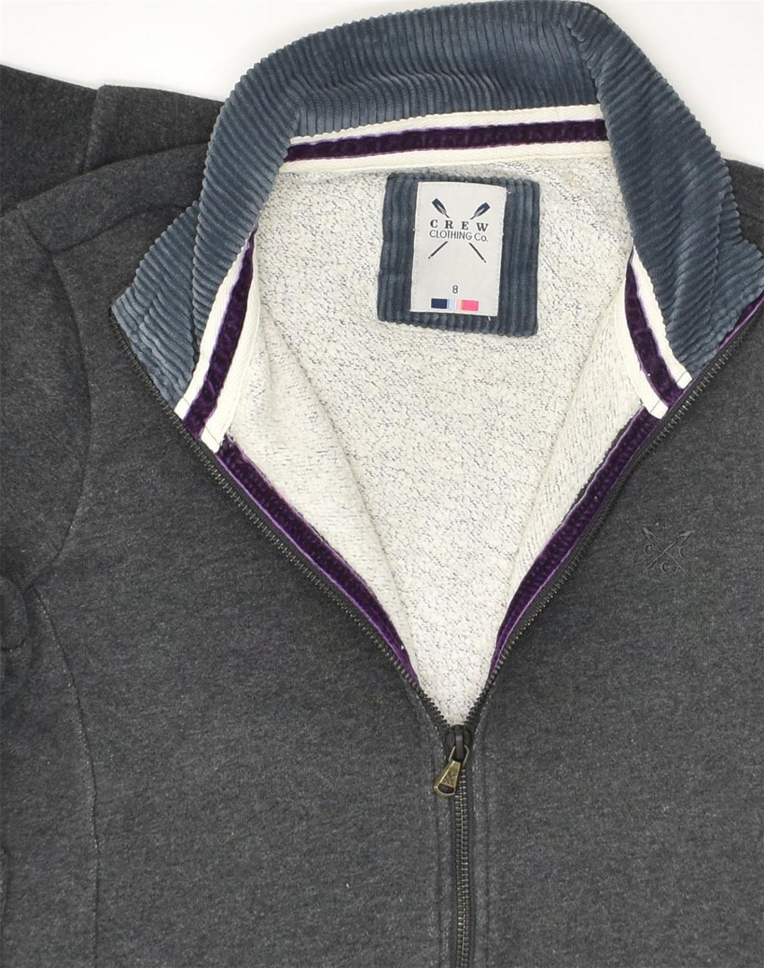 CREW CLOTHING Womens Tracksuit Top Jacket UK 8 Small  Grey Cotton | Vintage Crew Clothing | Thrift | Second-Hand Crew Clothing | Used Clothing | Messina Hembry 