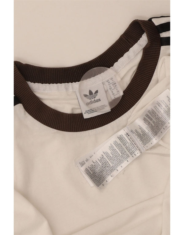 ADIDAS Γυναικείο T-Shirt Top UK 10 Small White Βαμβακερό