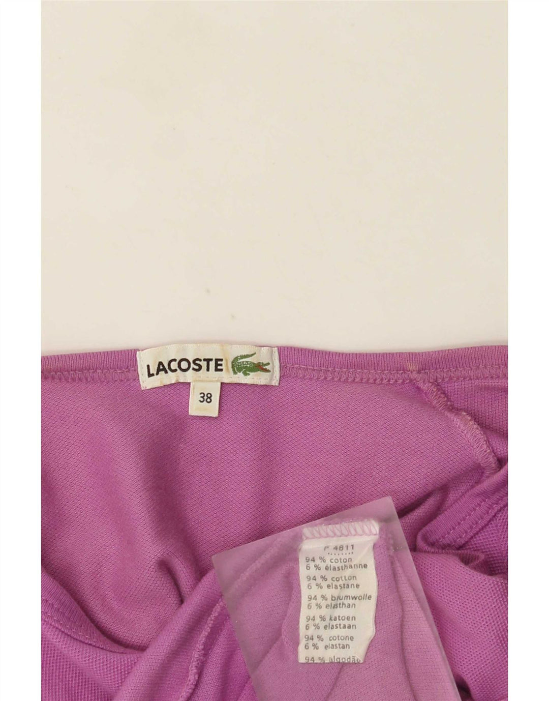 Γυναικείο T-Shirt Lacoste Top Size 38 Medium Purple Βαμβακερό