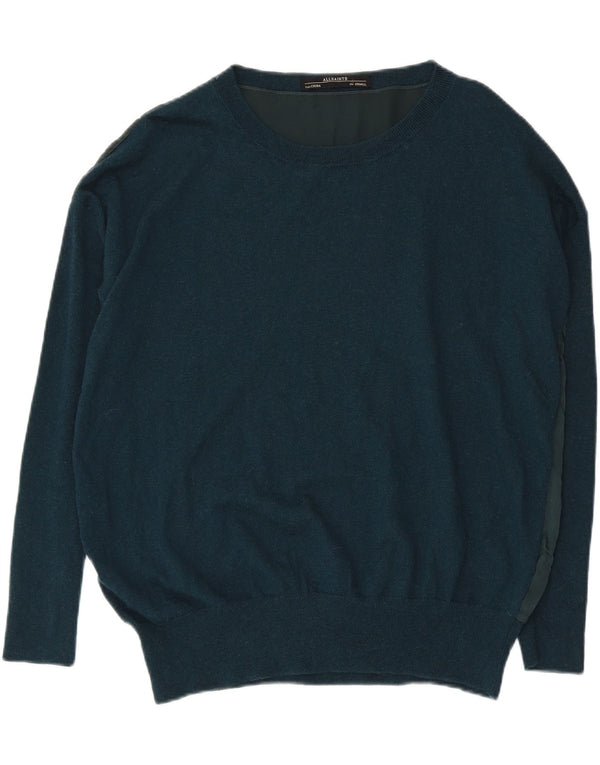 ALL SAINTS Womens Boat Neck Jumper Sweater UK 10 Small Navy Blue