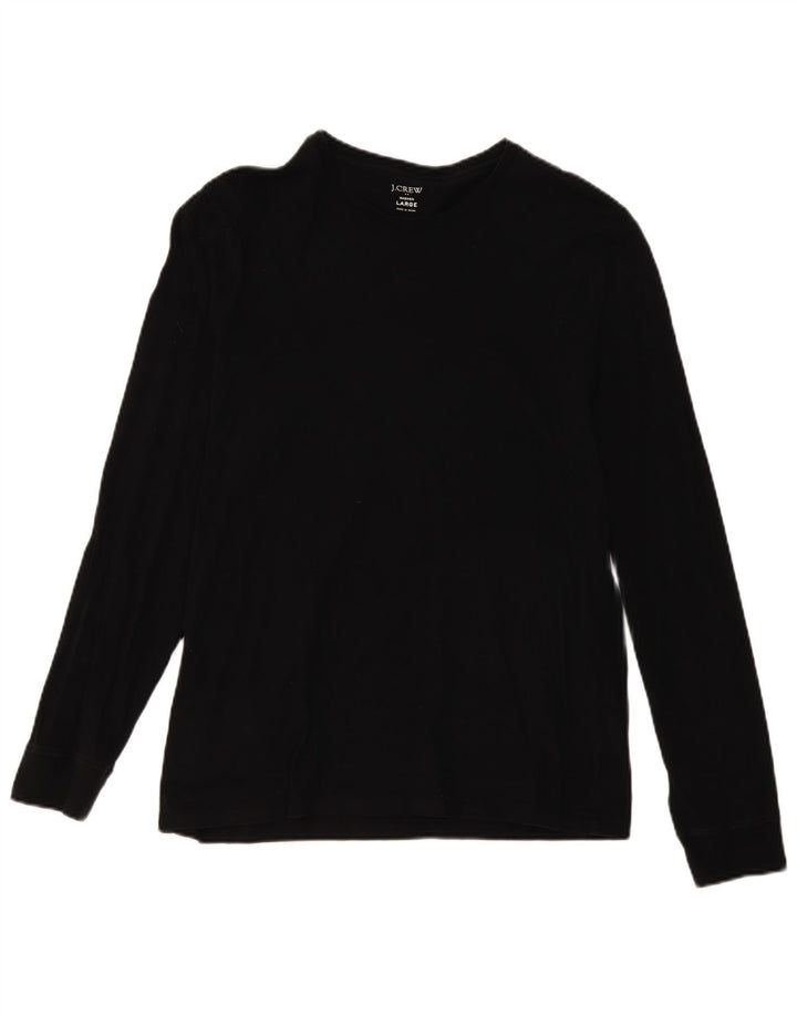 J. CREW Γυναικείο τοπ μακρυμάνικο UK 16 μεγάλο μαύρο βαμβακερό