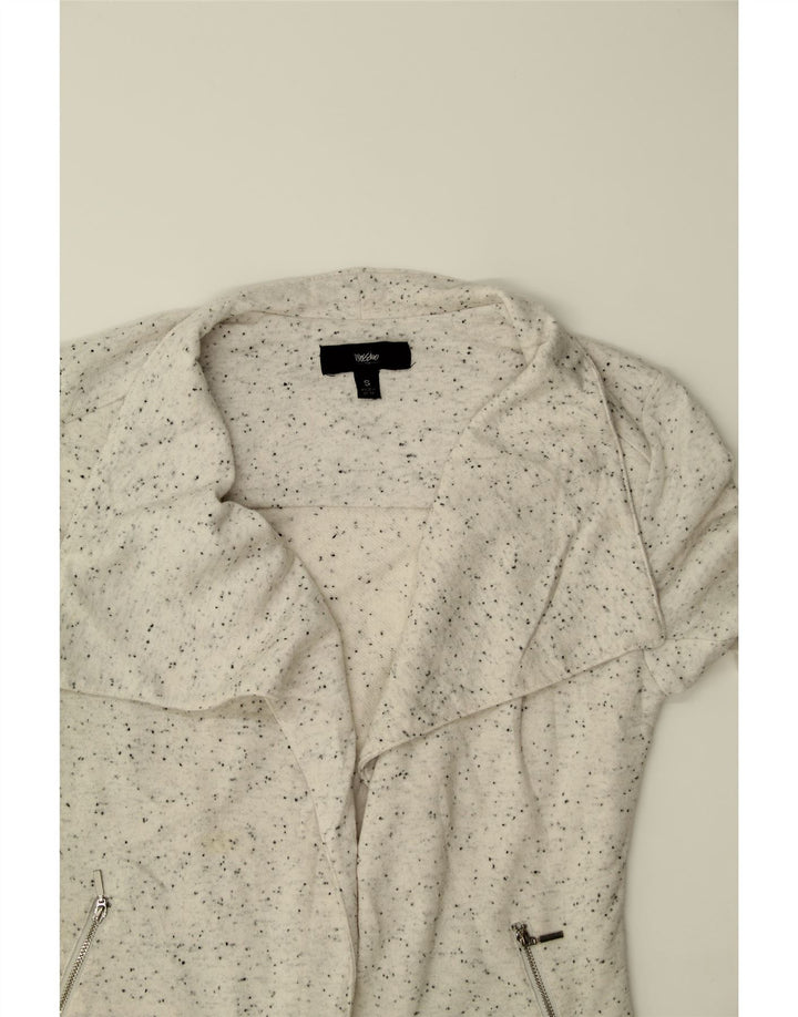 MOSSIMO Womens Open Cardigan Sweater UK 10 Small Grey Flecked Polyester Vintage Mossimo and Second-Hand Mossimo from Messina Hembry 