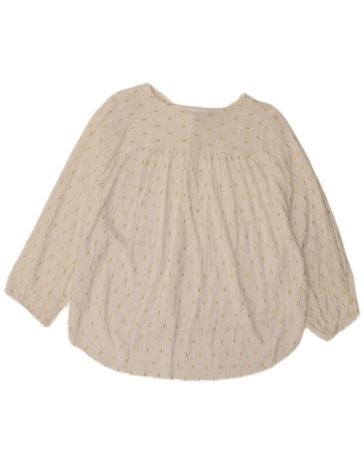 Zara γυναικείο πουκάμισο με μανίκια 3/4 μπλούζα μεγάλου μεγέθους UK 14 Μεγάλο υπόλευκο στίγμα