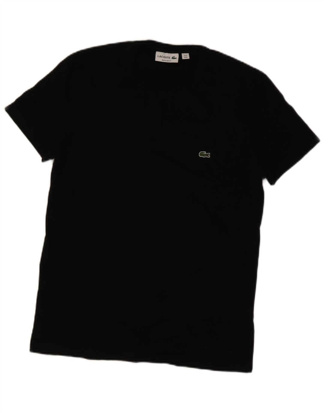 Ανδρικό T-Shirt Lacoste κανονική εφαρμογή Top size 4 Μεσαίο μαύρο βαμβακερό