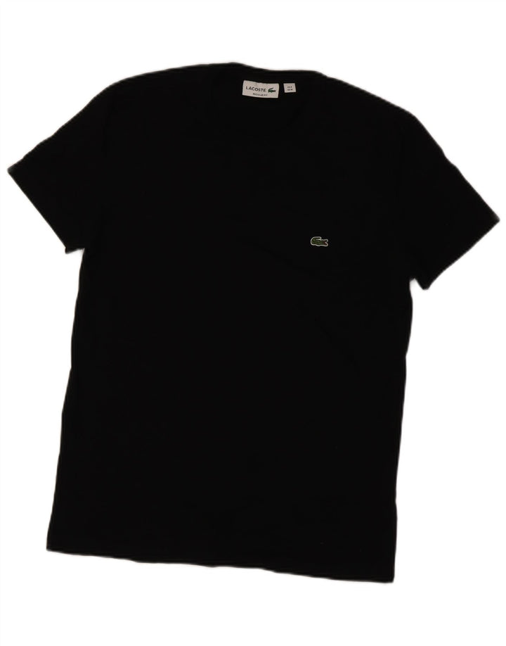 Ανδρικό T-Shirt Lacoste κανονική εφαρμογή Top size 4 Μεσαίο μαύρο βαμβακερό