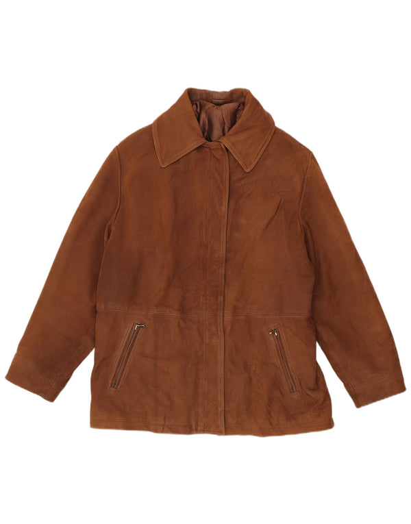 Conbipel Γυναικείο Δερμάτινο Μπουφάν UK 14 Large Brown Δερμάτινο