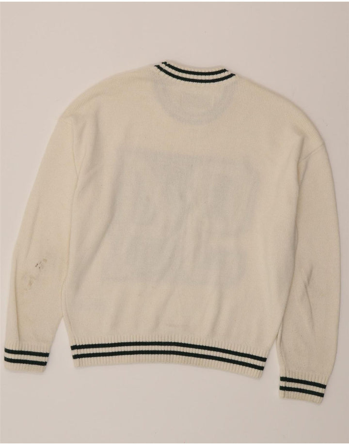 HOLLISTER Γυναικείο Boxy Oversized πουλόβερ με λαιμόκοψη UK 6 XS Off White