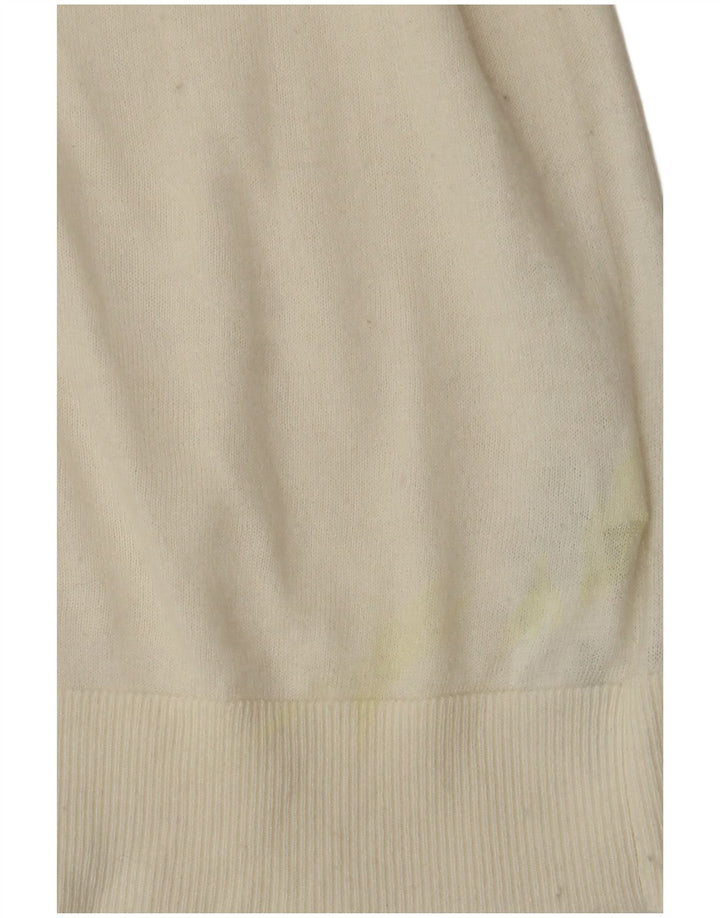 MASSIMO DUTTI Γυναικείο πουλόβερ με ρολό λαιμόκοψη UK 12 Medium White