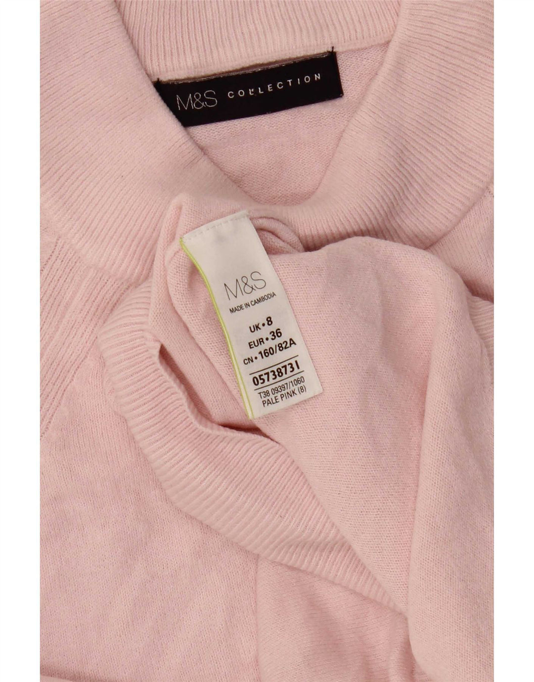 Marks & Spencer Γυναικείο πουλόβερ με λαιμόκοψη χελώνας UK 8 Small Pink