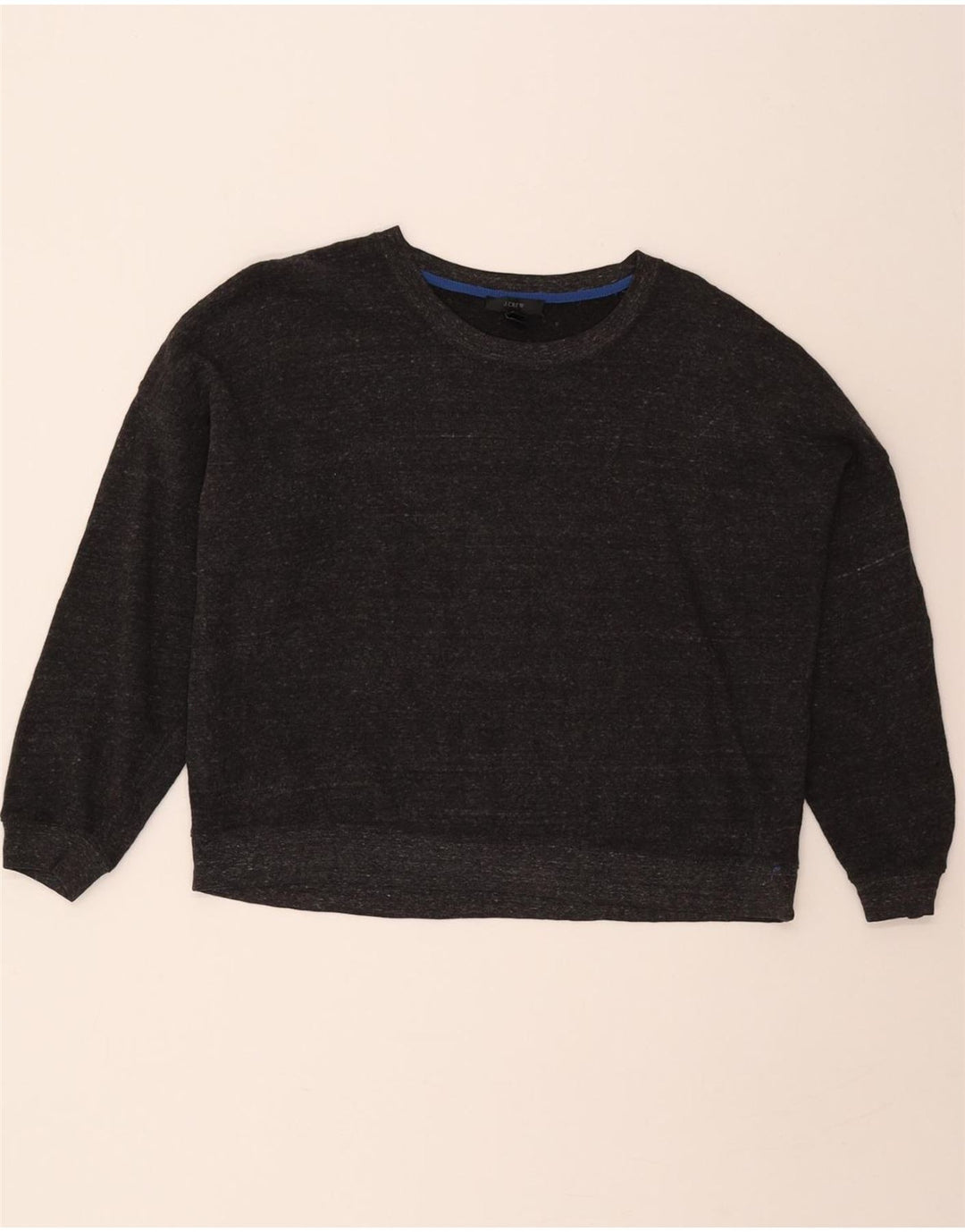 J. CREW Womens Oversized Sweatshirt Jumper UK 16 Large Grey Flecked Cotton Vintage J. Crew and Second-Hand J. Crew from Messina Hembry 