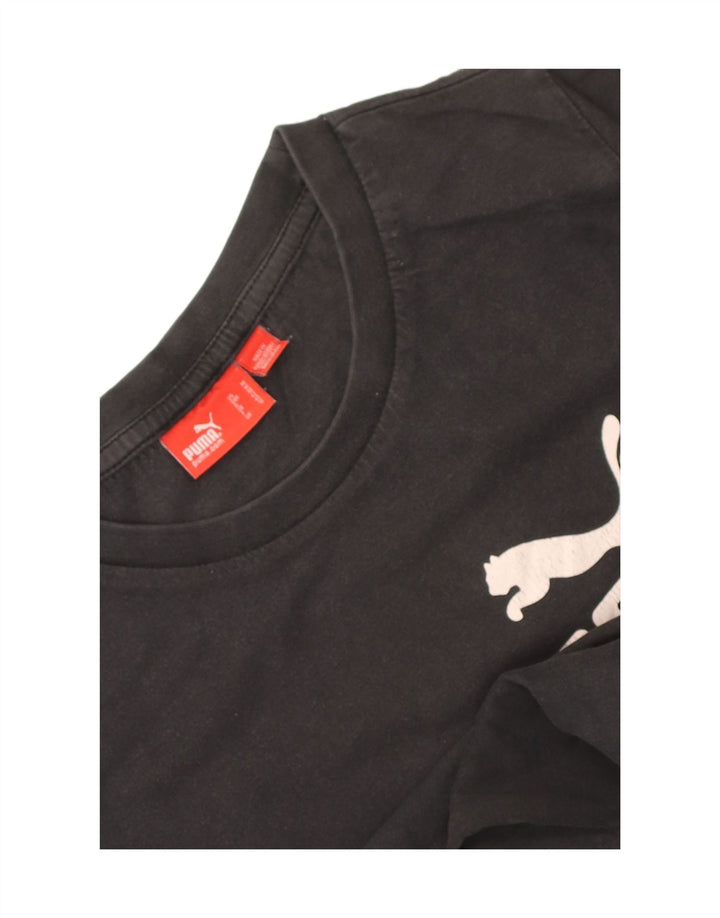 Puma Boys Graphic T-Shirt Top 11-12 Years Μαύρο