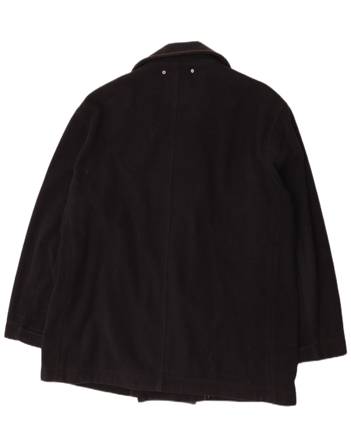Trussardi Ανδρικό Παλτό μπιζελιού IT 54 2XL Μαύρο Μαλλί