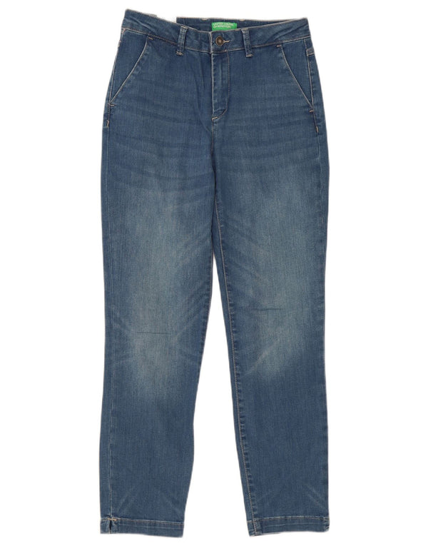 Benetton Γυναικεία Scarlett Straight Jeans UK 6 XS W26 L27 Μπλε βαμβακερό