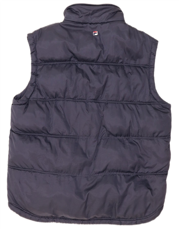 Fila Ανδρικό padded Gilet UK 38 Medium Navy Blue Colorblock Πολυαμίδιο