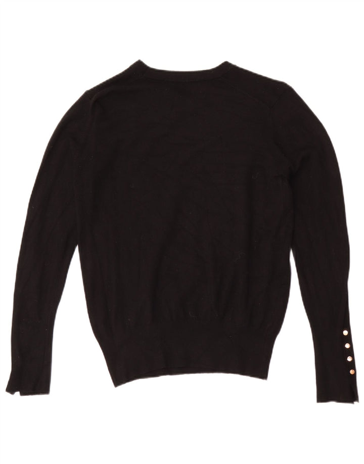 Zara Γυναικείο πουλόβερ με λαιμόκοψη UK 12 Medium Μαύρο