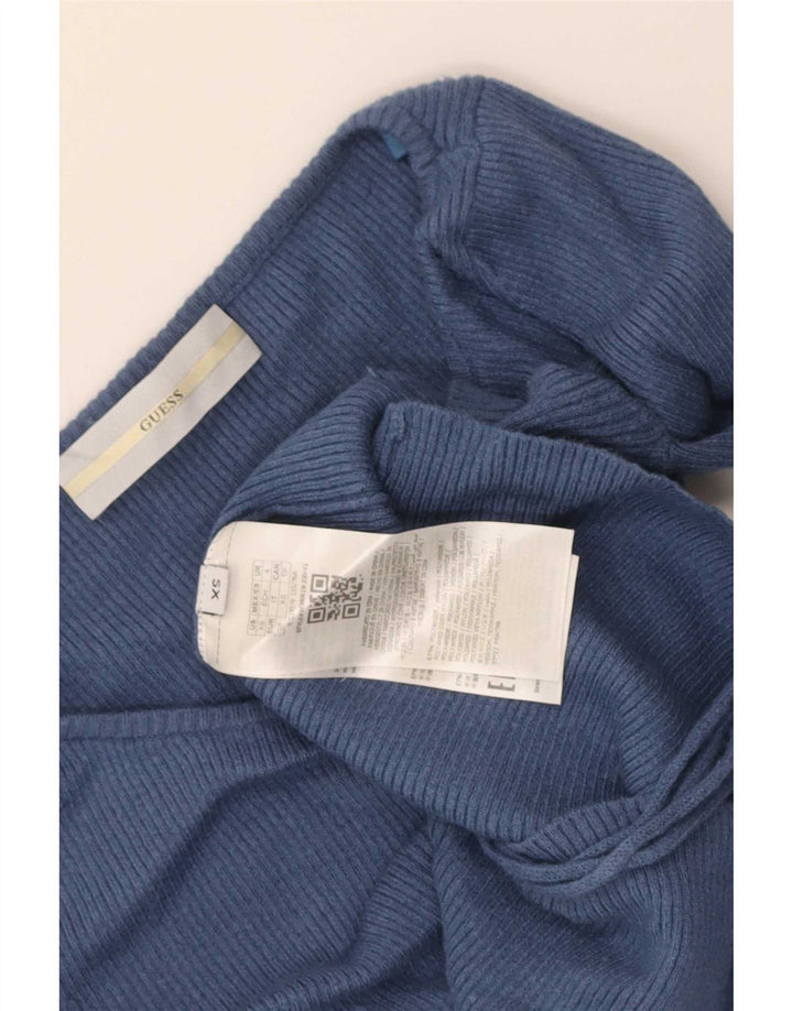 Guess Γυναικείο Crop Μακρυμάνικο UK 4 XS Navy Blue Polyamide