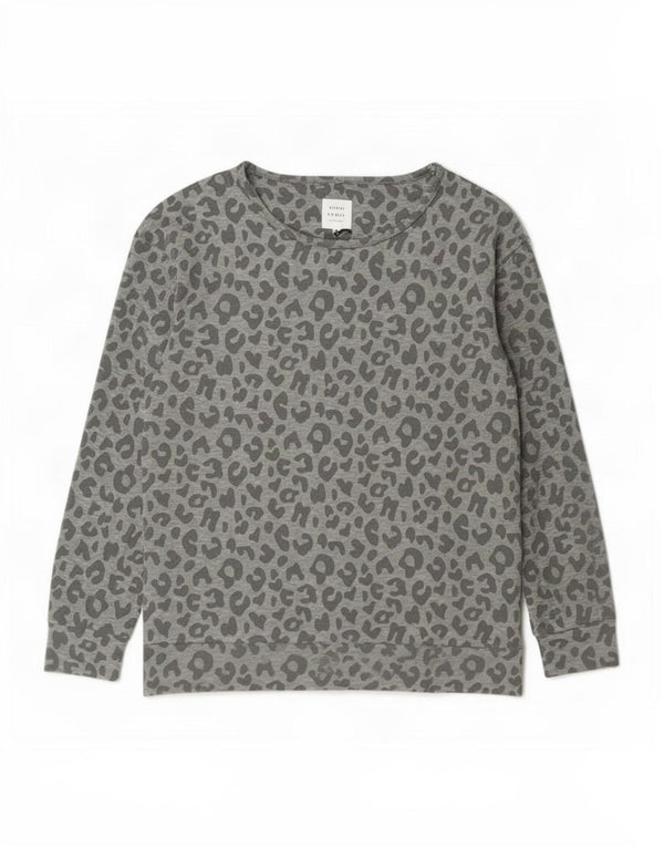John Lewis Γυναικεία φούτερ Jumper UK 14 Medium Grey Animal print