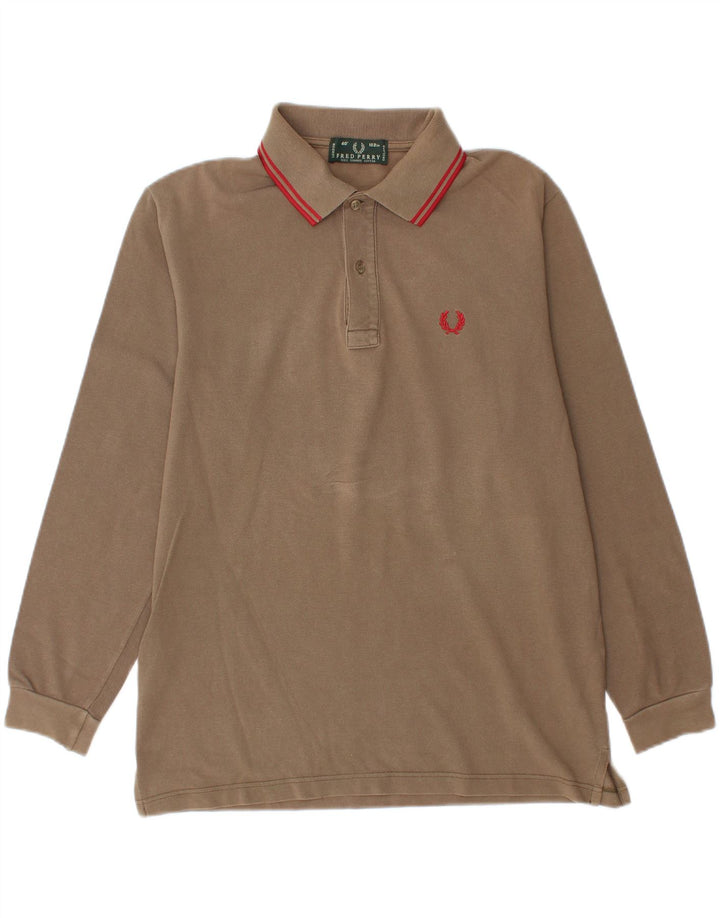 Fred Perry Ανδρικό μακρυμάνικο πουκάμισο πόλο μεσαίο μπεζ βαμβακερό