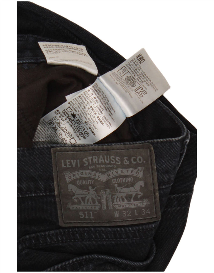 LEVI'S Ανδρικό 511 Slim Jeans W32 L34 Navy Blue Cotton