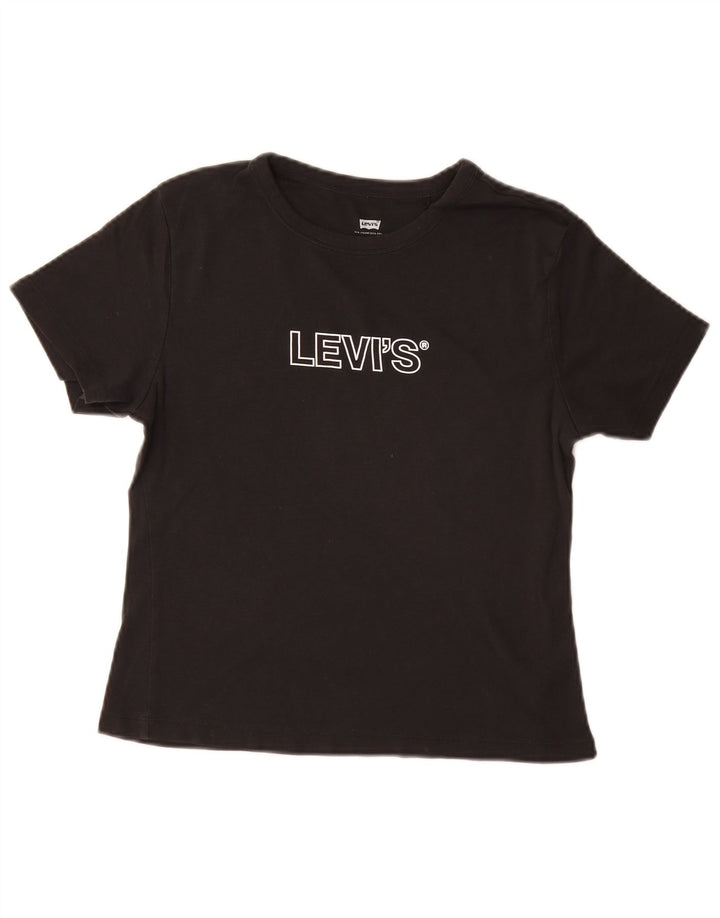 Γυναικείο γραφικό T-Shirt Levi's Top UK 12 Medium Black