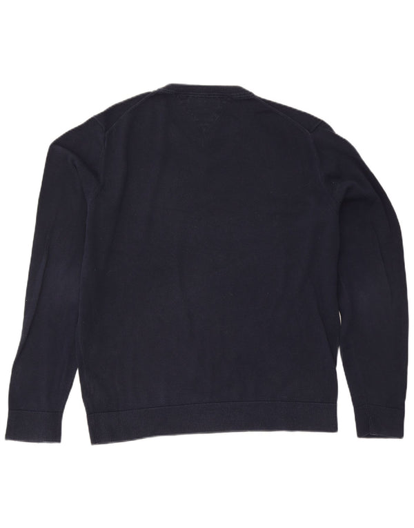 Ανδρικό πουλόβερ Tommy Hilfiger με V λαιμόκοψη 2XL Μπλε βαμβακερό