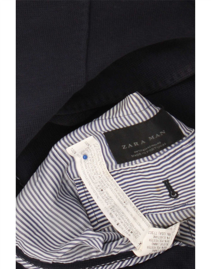Zara Ανδρικό σακάκι μπλέιζερ με 2 κουμπιά EU 50 Medium Navy Blue Cotton