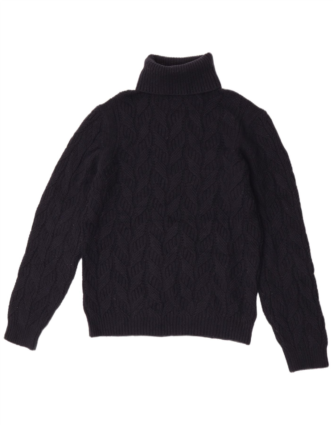 Massimo Dutti γυναικείο πουλόβερ με ρολό λαιμόκοψη UK 14 μεσαίου μπλε μαλλί