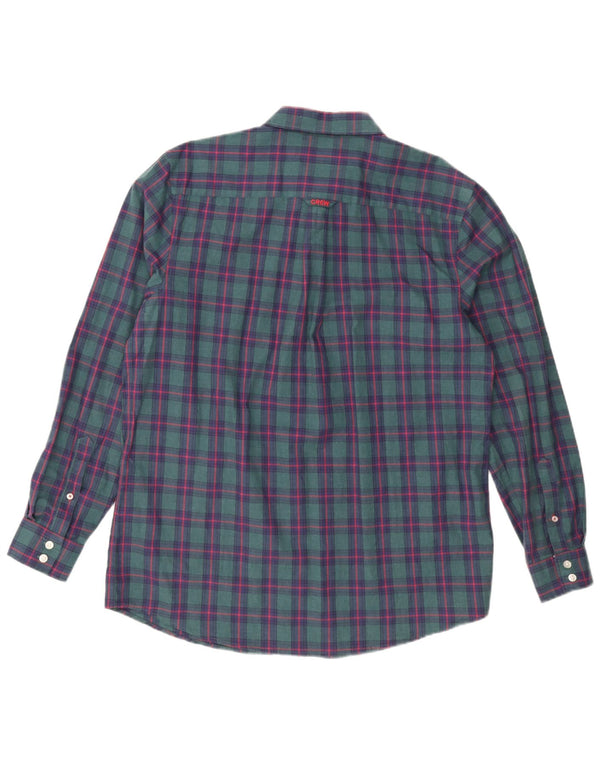 Crew Clothing Mens Classic Fit Shirt Large Green Check Cotton