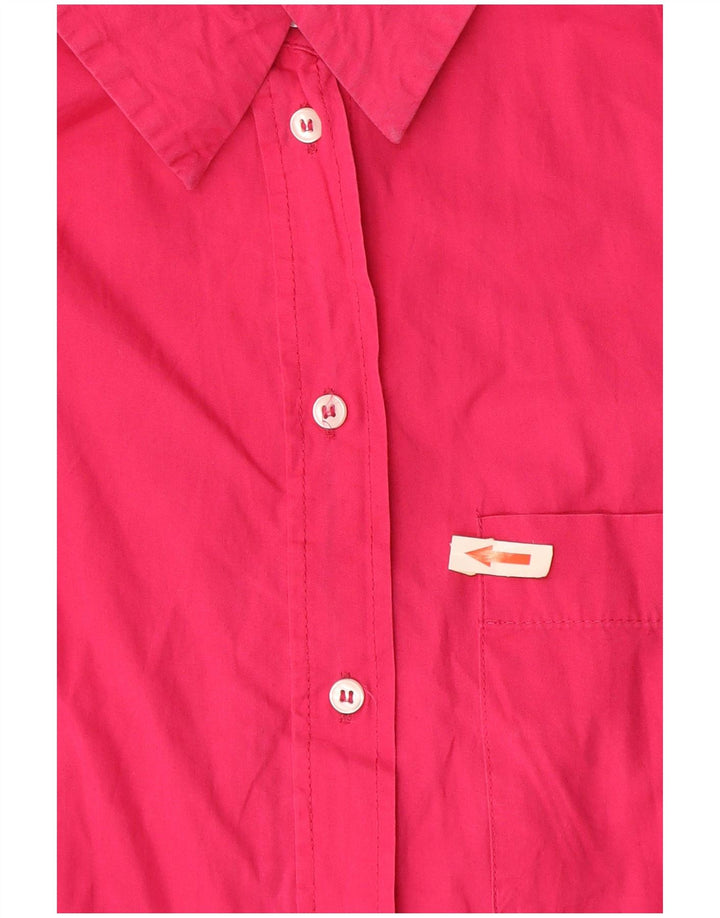 Zara Γυναικείο πουκάμισο Oversized UK 10 Small Pink Βαμβακερό