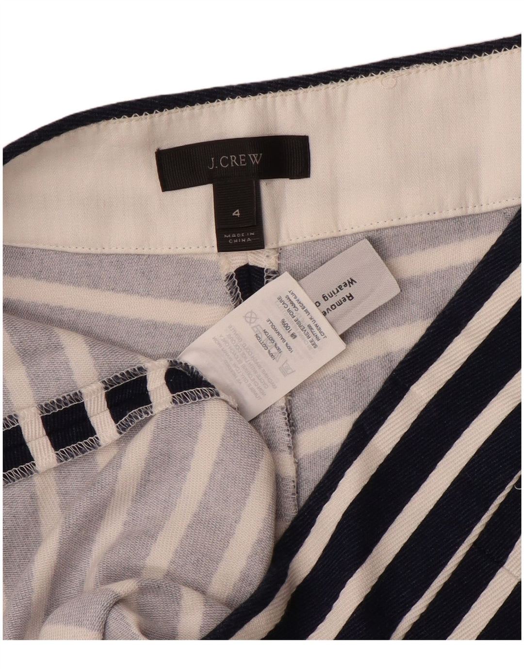 Γυναικείο Hot Παντελόνι J. Crew US 4 Small W28 Μαύρο ριγέ βαμβακερό