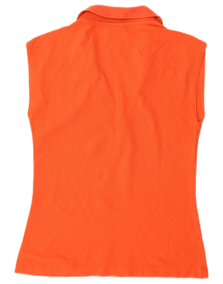 Lacoste Γυναικείο αμάνικο μπλουζάκι πόλο UK 12 Medium Orange