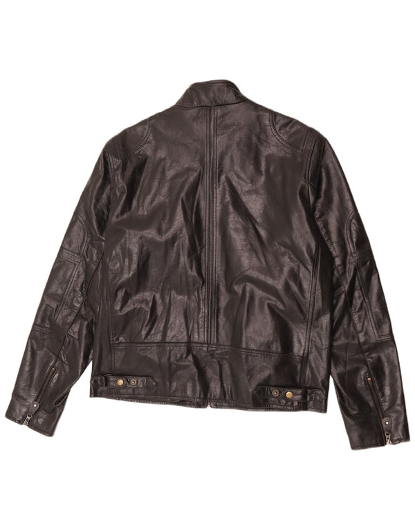 Vintage Γυναικείο Δερμάτινο Μπουφάν UK 22 3XL Μαύρο