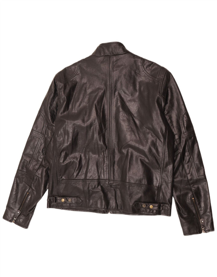 Vintage Γυναικείο Δερμάτινο Μπουφάν UK 22 3XL Μαύρο