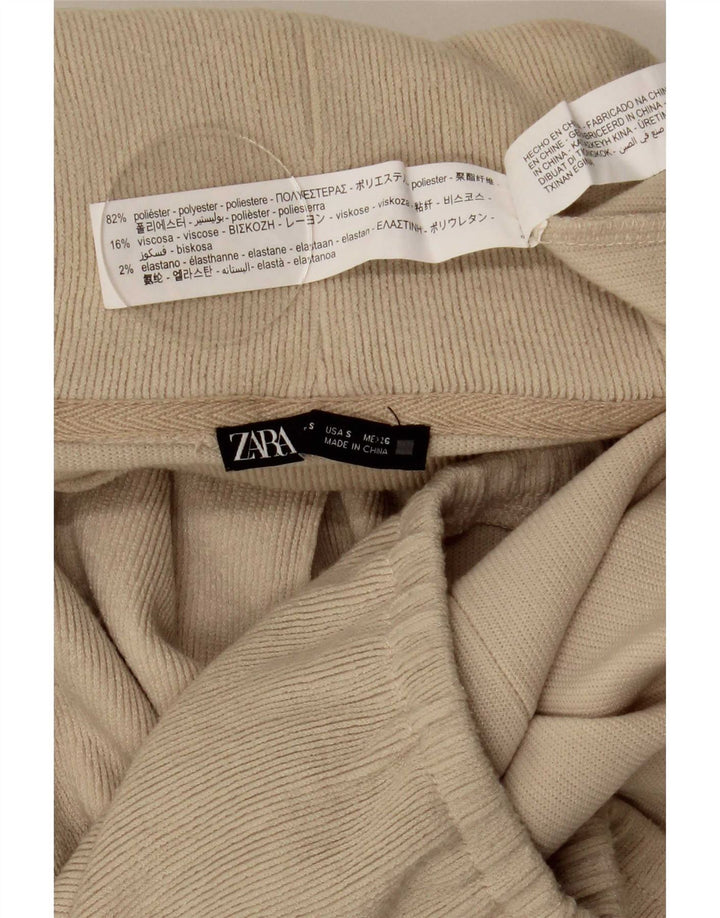 Zara γυναικείο πουλόβερ με ρολό λαιμόκοψη UK 10 μικρού μπεζ πολυεστέρα