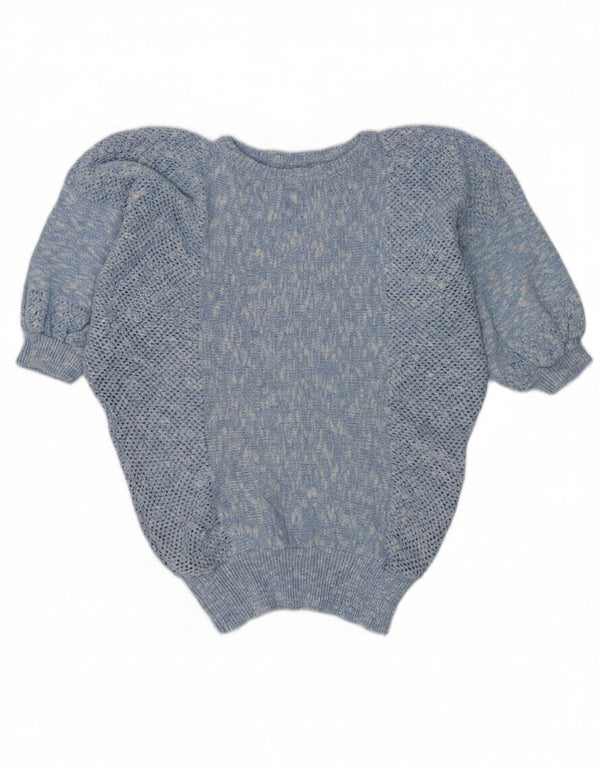 Vintage γυναικείο πουλόβερ με λαιμόκαυστο UK 14 Large Blue Flecked