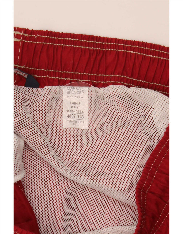 Ανδρικό σορτς κολύμβησης Marks & Spencer μεγάλο κόκκινο πολυεστέρα