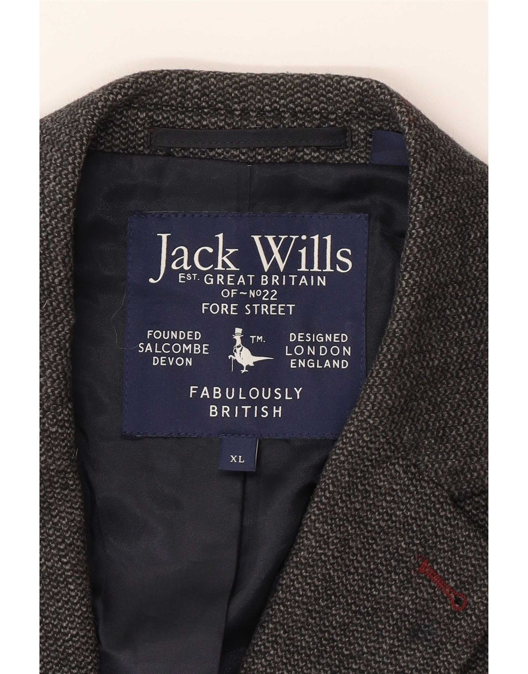 Jack Wills Ανδρικό σακάκι 2 κουμπιών UK 42 XL γκρι μαλλί