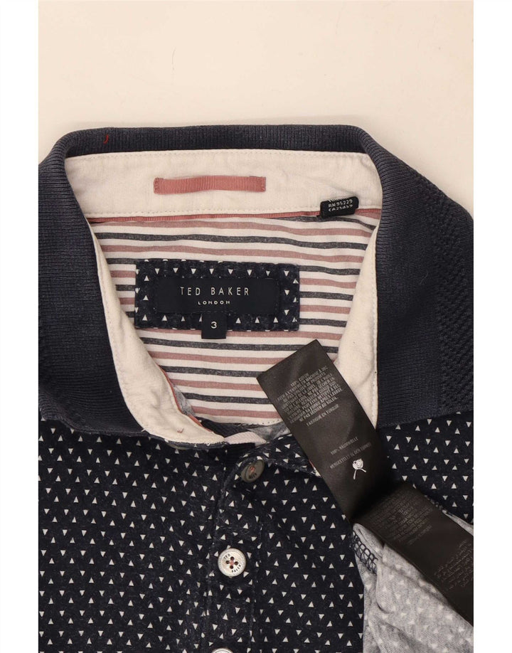 Ανδρικό μπλουζάκι πόλο Ted Baker, Μέγεθος 3, Βαμβακερό μεσαίο μπλε ναυτικό