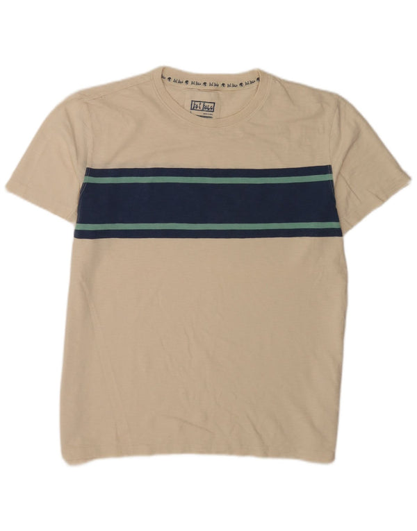 Ανδρικό T-Shirt Fat Face Top Large Beige Colourblock Βαμβακερό
