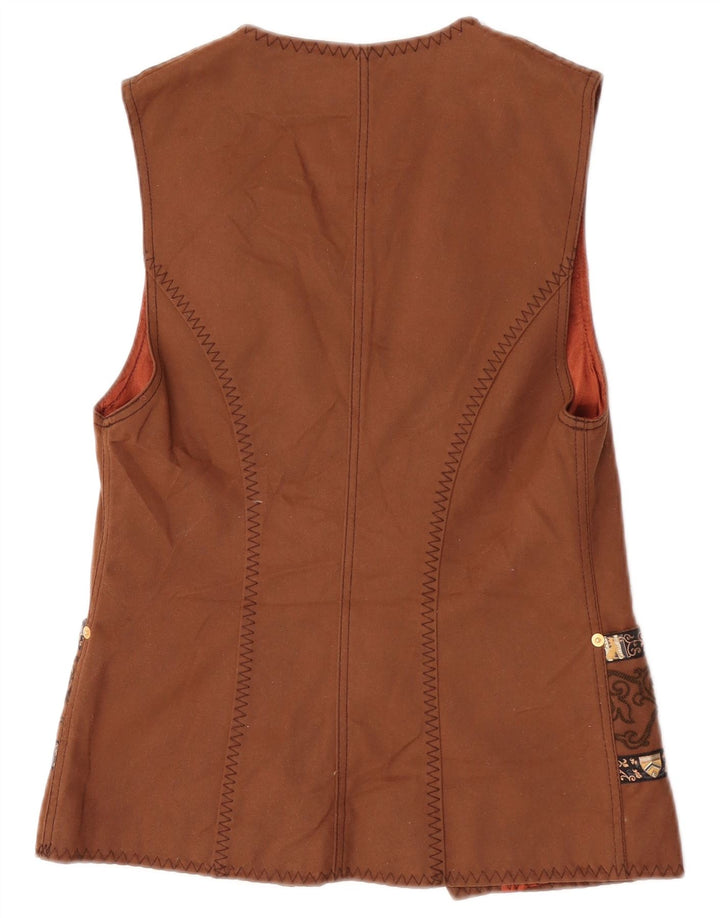 Roccobarocco Γυναικείο Gilet IT 40 Small Brown Paisley Cotton